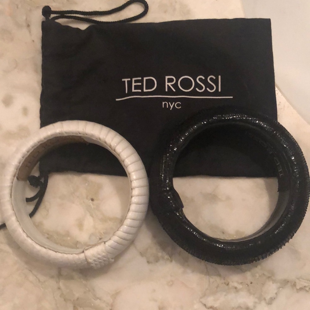 Ted Rossi bangle bracelets (black and white)